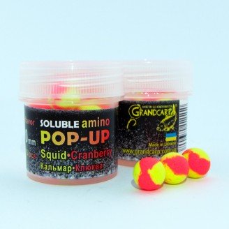 Soluble amino POP-UP two-flavor SQUID•CRANBERRY (КАЛЬМАР•ЖУРАВЛИНА) Ø10 мм