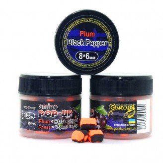 Amino POP-UPs two-flavor PLUM•BLACK PEPPER (СЛИВА•ЧОРНИЙ ПЕРЕЦЬ) 8•6 мм